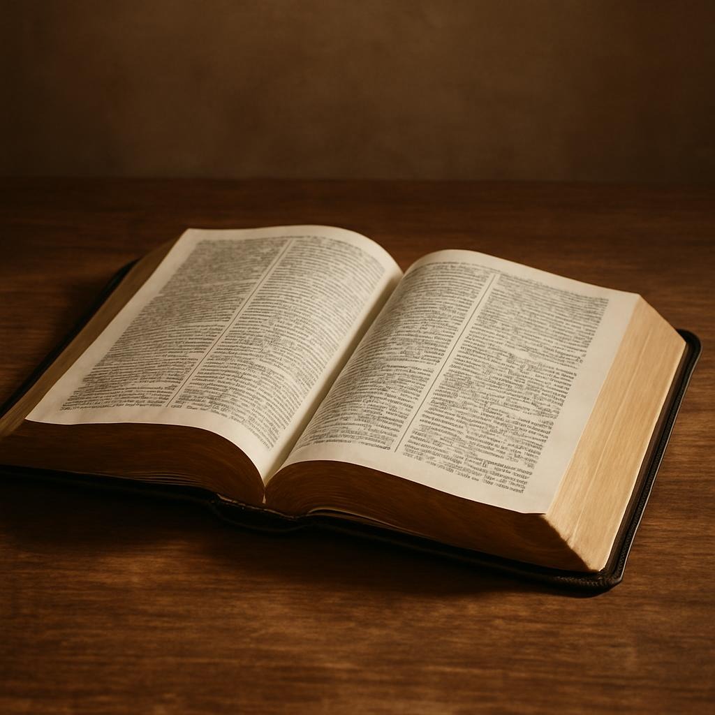Picture of the Bible open.