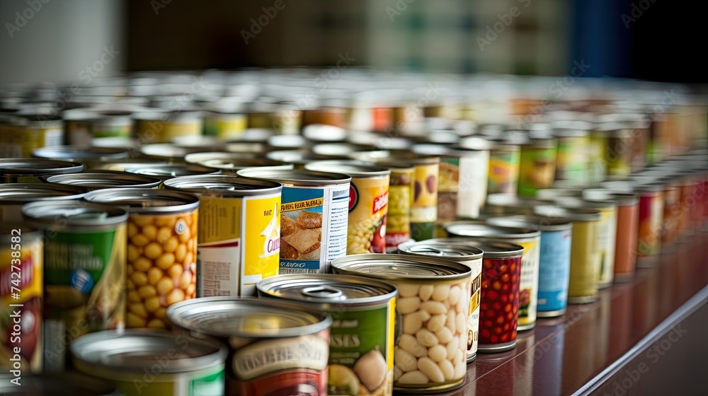 Line of canned goods