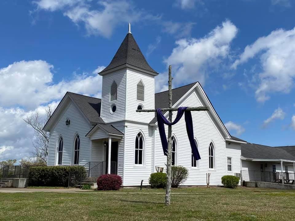 Picture of exterior of church with cross