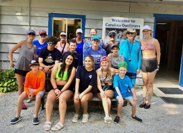Group of youth on a rafting trip