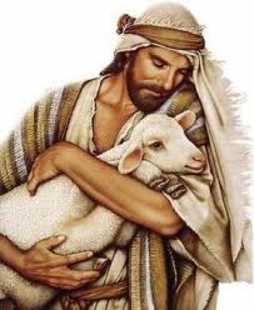 Illustration of Jesus holding a lamb